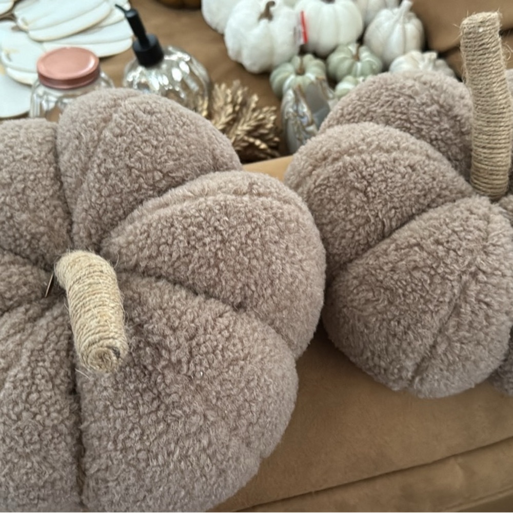 Cozy Tan Pumpkin Decor